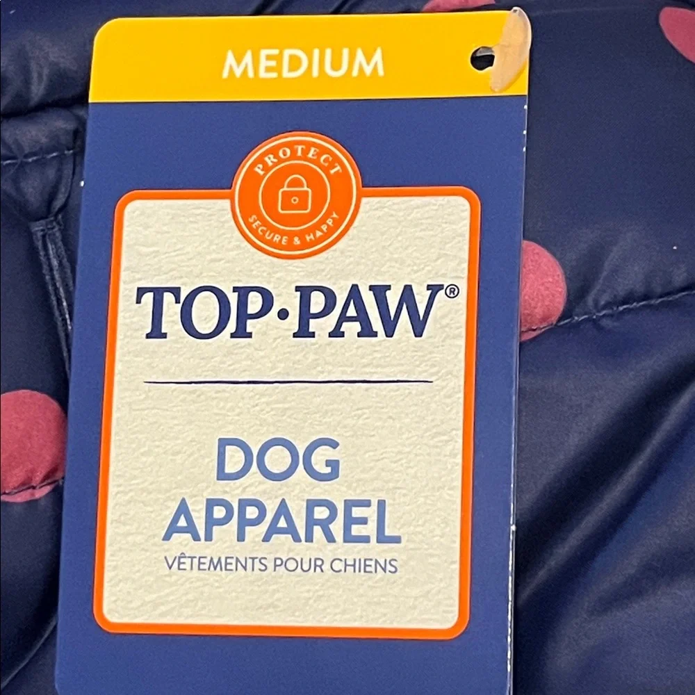 Dog Puffer Jacket with Polka Dots by Top Paw NWT